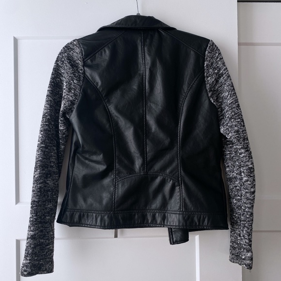 Faux leather/sweater moto jacket - Picture 5 of 5